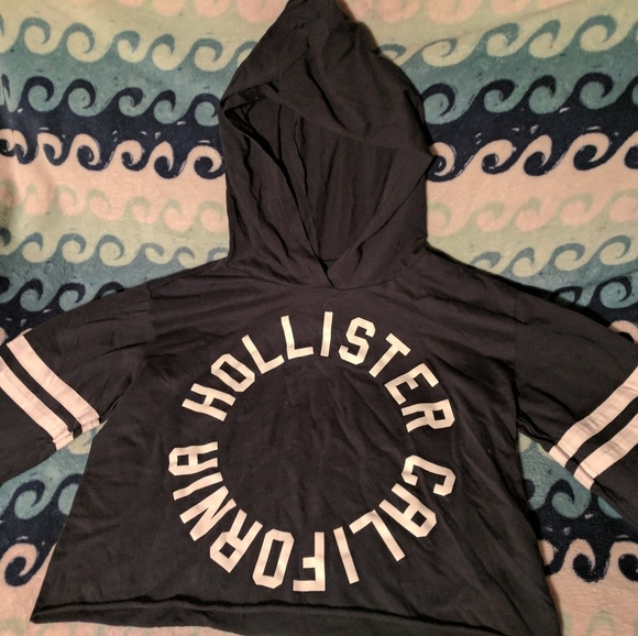 Hollister crop long sleeve summer sweater w/hood - Picture 1 of 4